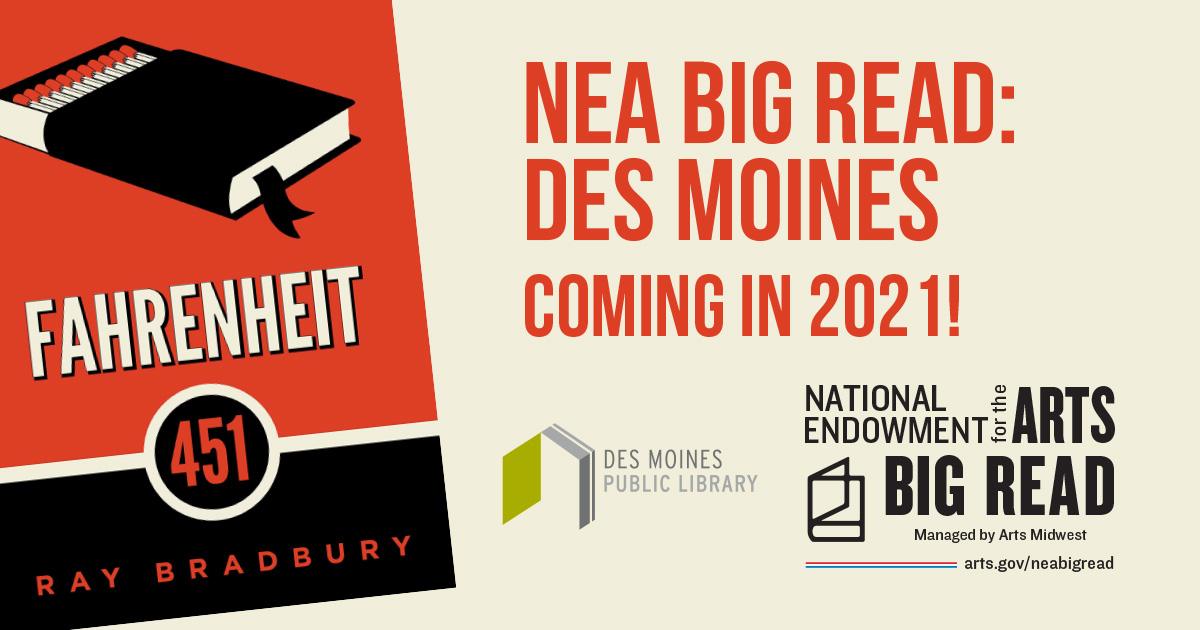 De Moines Public Library awarded NEA Big Read Grant for Fahrenheit 451 program