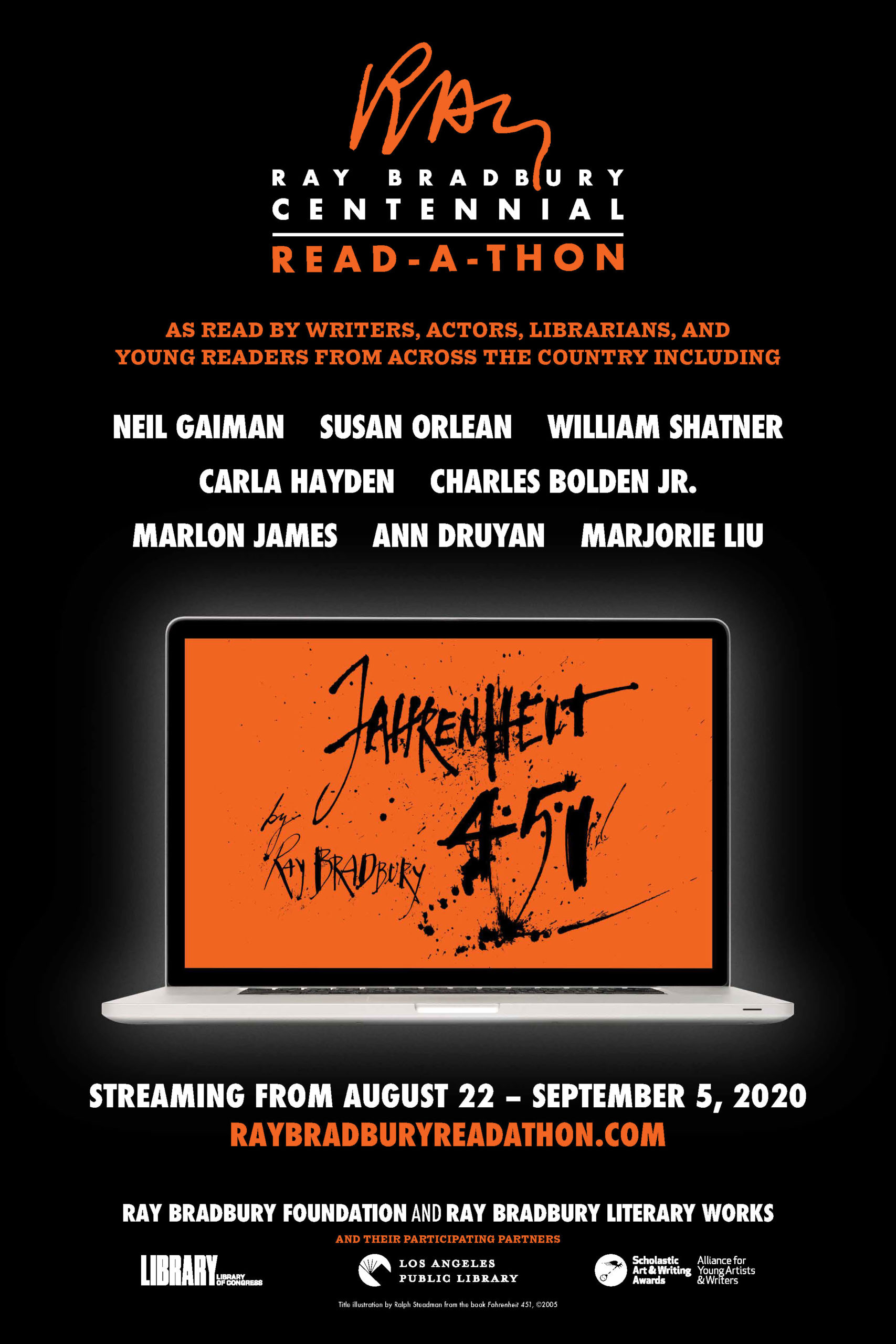 Celebrate Bradbury’s 100th birthday by watching the Fahrenheit 451 Read‑A‑Thon